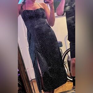 Elegant Black Polka Dot Dress